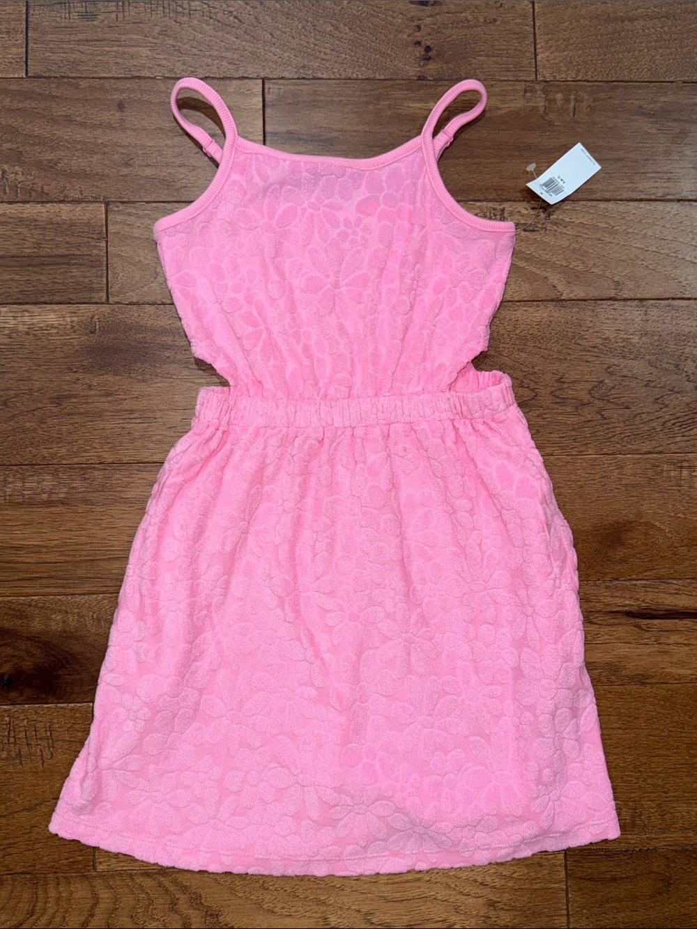 Girls Old Navy Sleeveless Terry Side-Cutout Floral Pink Dress - Size S (6/7)